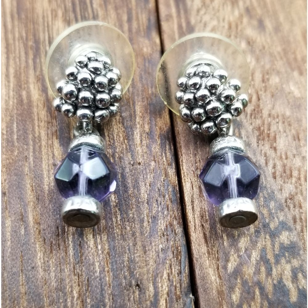 Vineyard bushel grape crystal earrings E258